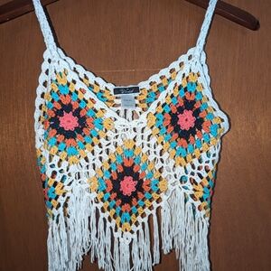 💛 Multicolored Crochet Top - sz M